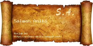 Salmen Anikó névjegykártya